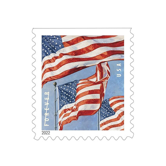 2022 Forever Stamps US Flag First Class Postage Stamps Coil of 100 PCS/Roll