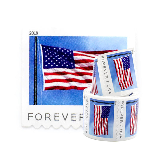 2019 Forever Stamps US Flag First Class Postage Stamps Coil of 100 PCS/Roll