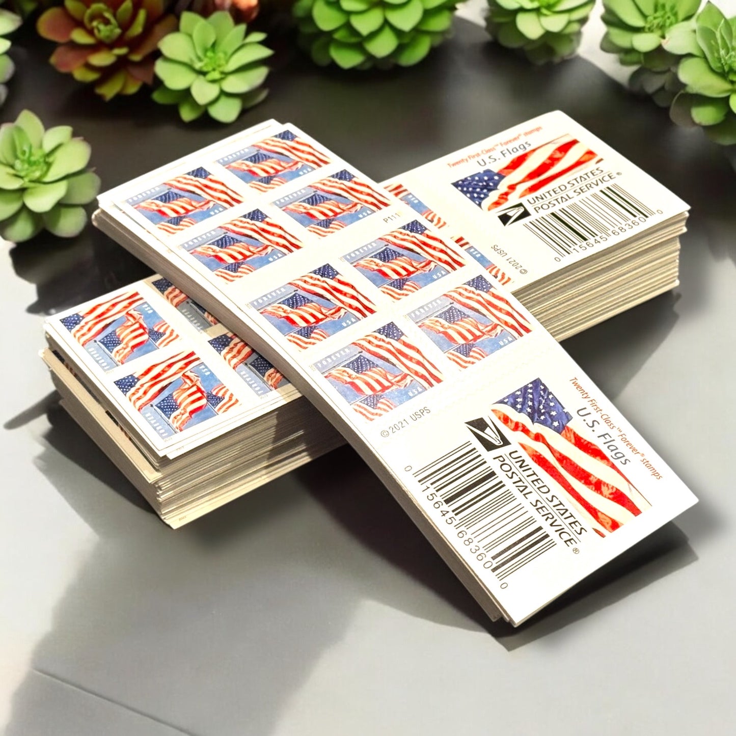 500- Booklets of 20ct 2022 Forever Flags First Class Stamps - ( Equal to 100 Rolls / 10,000 Stamps )