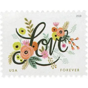 2018 Love Flourishes Forever Postage Stamps - ( Weddings Invitations ) 5 Sheets of 20 ( 100 Total Stamps )